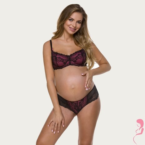 Lupoline Zwangerschapsbh / Voedingsbh Black pink