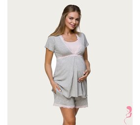 Lupoline VoedingsPyjama gemêleerd grijs