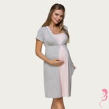 Lupoline Voedingsjurk Pretty Grey met mouwtje Lupoline Voedingsjurk Pretty Grey met mouwtje
