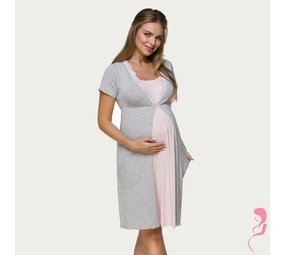 Lupoline Voedingsjurk Pretty Grey met mouwtje