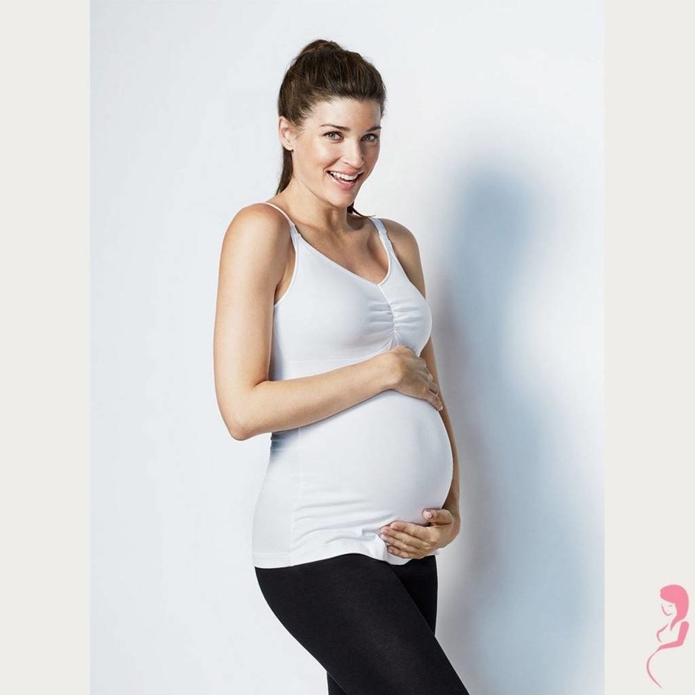 Op en Top Borstvoedingstop Voedingstop Naadloos wit Op en Top Borstvoedingstop Voedingstop Naadloos wit