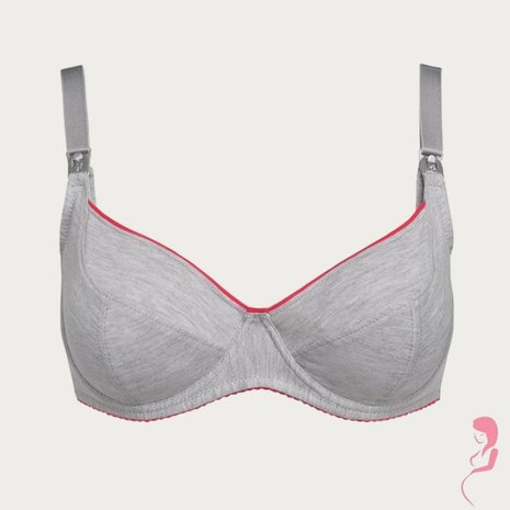 BB (Benefit) Sport Zwangerschapsbh / Voedingsbh Mama Active Grijs / Roze