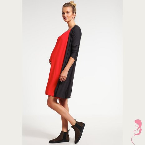 PomKin Zwangerschapsjurk Positiejurk Albane red PomKin Zwangerschapsjurk Positiejurk Albane red