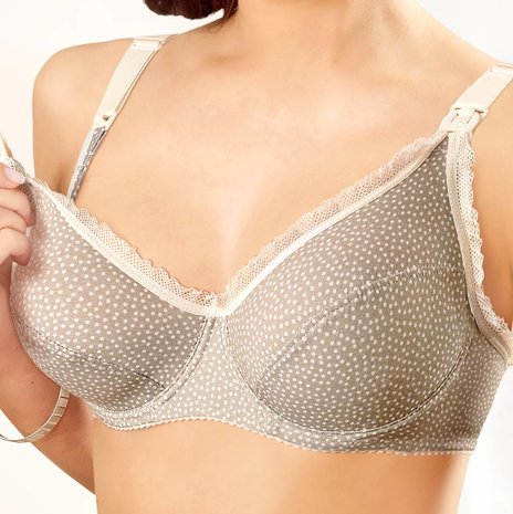 Benefit Voedingsbh Eco dots grijs met beugel Benefit Voedingsbh Eco dots grijs met beugel