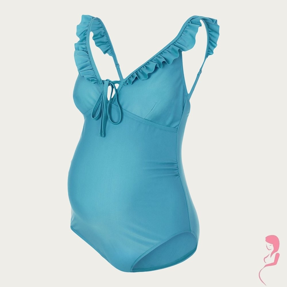 Mamalicious ZwangerschapsBadpak / PositieBadpak Daria  Ruffle Azure Blauw