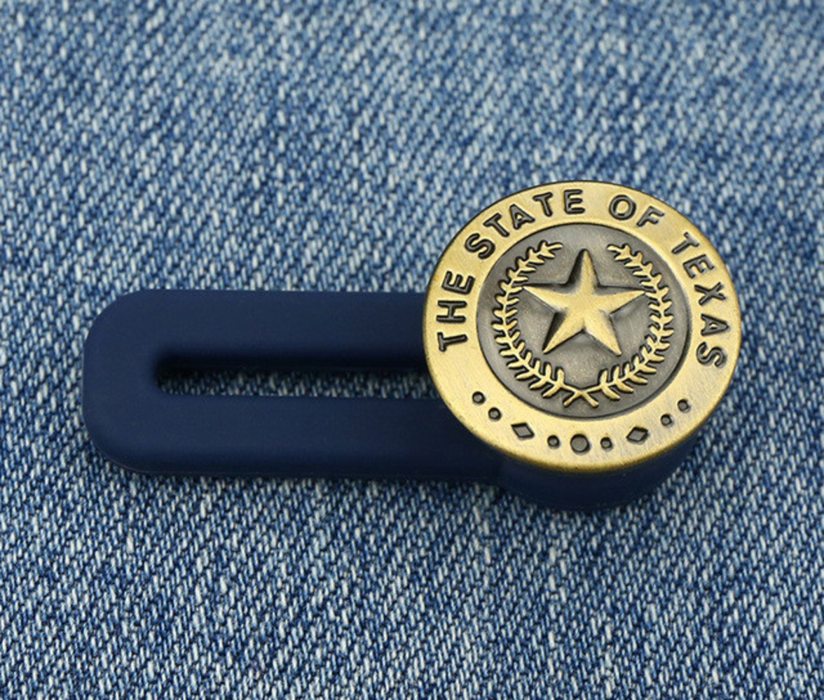 Op en Top Broek Verlengstuk / Verlenger Brons Tekst The State of Texas Op en Top Broek Verlengstuk / Verlenger Brons Tekst The State of Texas