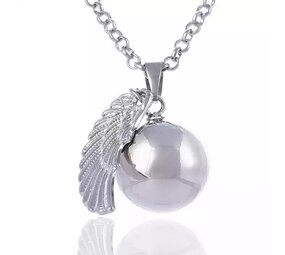 Lila Chime Zwangerschapsketting Babybel Ketting Wings Zilver