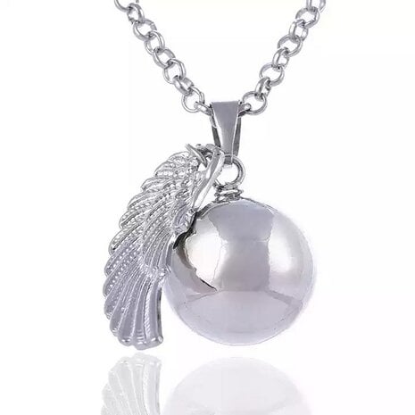 Lila Chime Zwangerschapsketting Babybel Ketting Wings Zilver