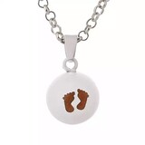Lila Chime Zwangerschapsketting Babybel Ketting Voetjes Wit