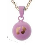 Lila Chime Zwangerschapsketting Babybel Ketting Voetjes Roze