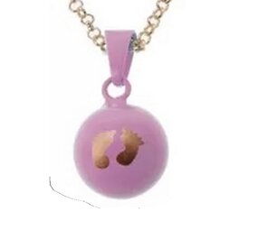 Lila Chime Zwangerschapsketting Babybel Ketting Voetjes Roze