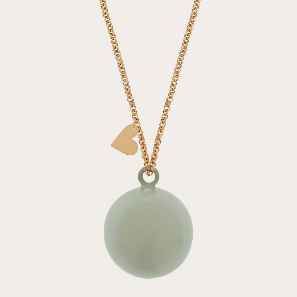 Proud MaMa Zwangerschapsketting Babybel Feline grijs mint