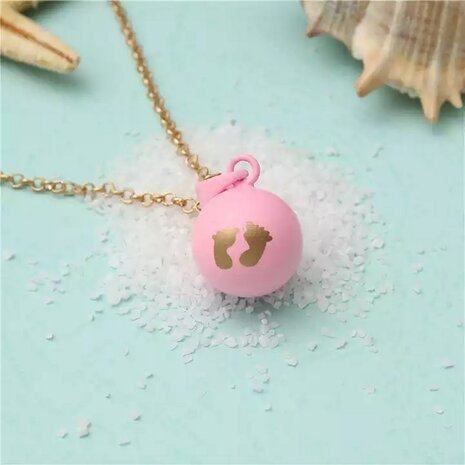 Lila Chime Zwangerschapsketting Babybel Ketting Voetjes Roze Lila Chime Zwangerschapsketting Babybel Ketting Voetjes Roze