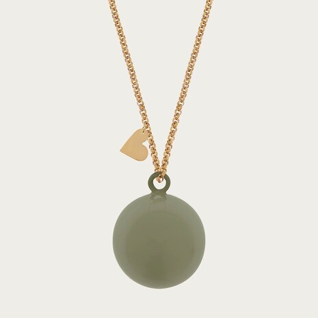 Proud MaMa Zwangerschapsketting Babybel Feline groen/taupe goud kleurige ketting Proud MaMa Zwangerschapsketting Babybel Feline groen/taupe goud kleurige ketting