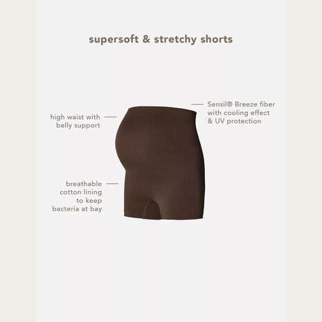 Noppies Lai Naadloze Sensil Zwangerschapsshort Hoog  Coffee Bean