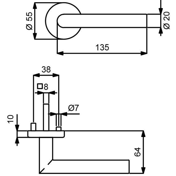 Südmetall Türgriff Ronny-R weiss matt mit Struktur