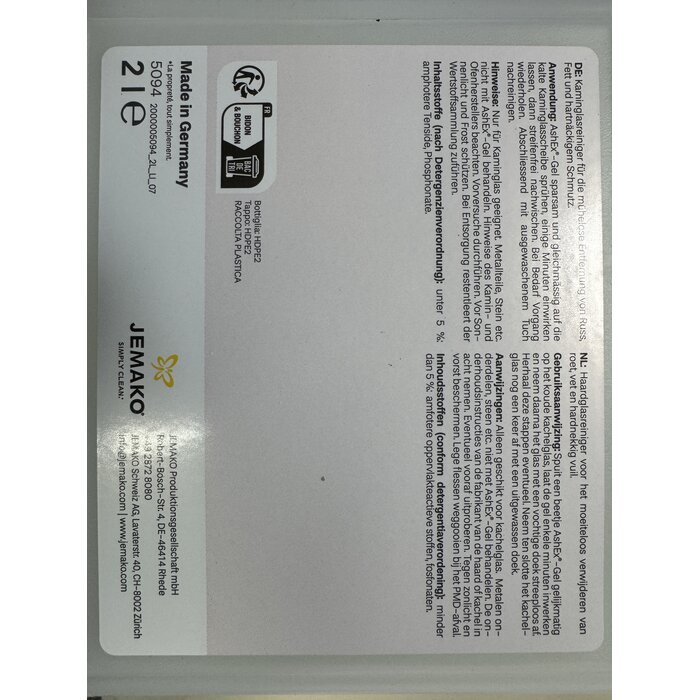 Jemako AshEx Gel Kaminglasreiniger