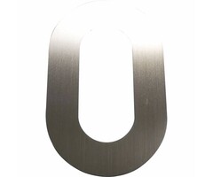 Schösswender Hausnummer 0 - Höhe 120 mm, mit 2 Gewindenocken M5, Edelstahl