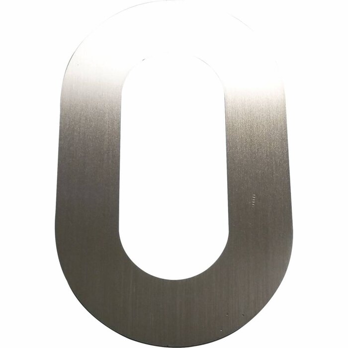 Schösswender Hausnummer 0 - Höhe 120 mm, mit 2 Gewindenocken M5, Edelstahl