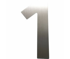 Schösswender Hausnummer 1 - Höhe 120 mm, mit 2 Gewindenocken M5, Edelstahl