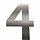 Hausnummer 4 - Höhe 120 mm, mit 2 Gewindenocken M5, Edelstahl
