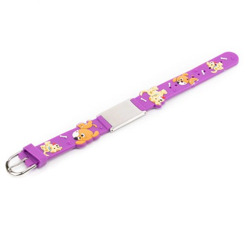 Icetags Purple doggies ID alert bracelet