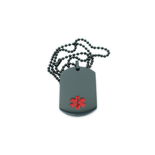 Icetags Medical necklace with dogtag black