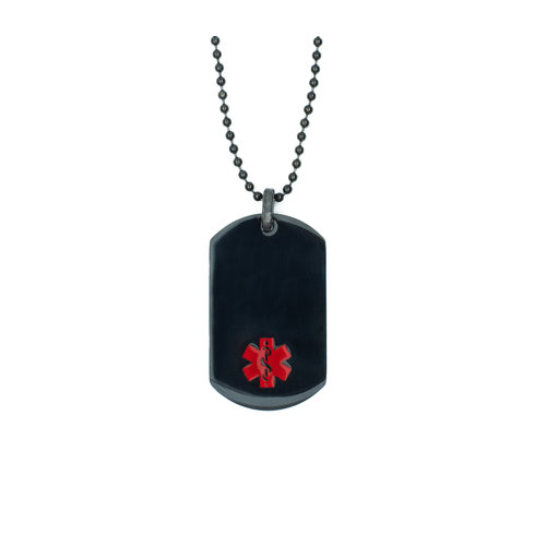 Icetags Medical necklace with dogtag black