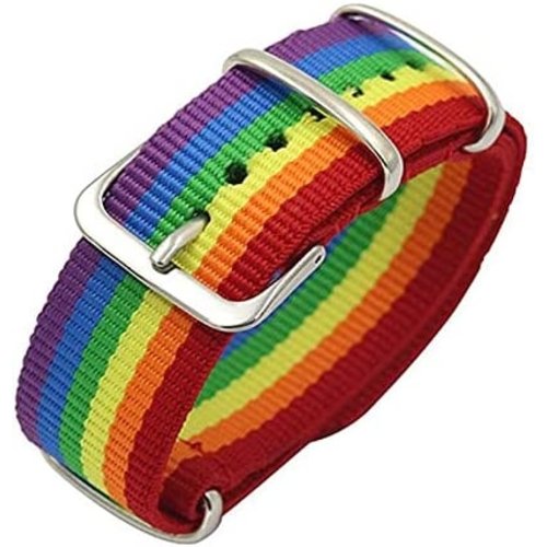 Icetags Regenboog armband met rood kruisje