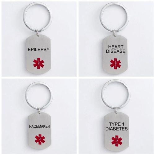 Icetags Medical keychain engraved