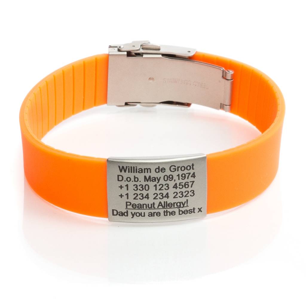Wonderbaar ID armband oranje - Icetags KF-07