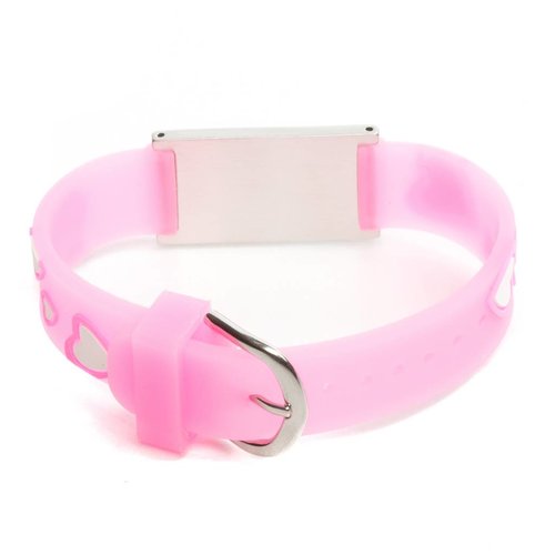 Icetags ID armband kind Roze hartjes