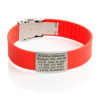 Sport ID  bracelet personalized red