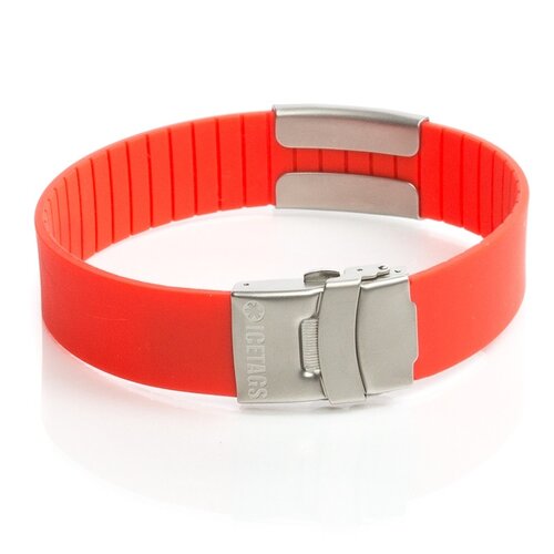 Icetags Sport ID  bracelet personalized red
