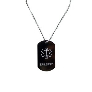 Icetags Black epilepsy necklace