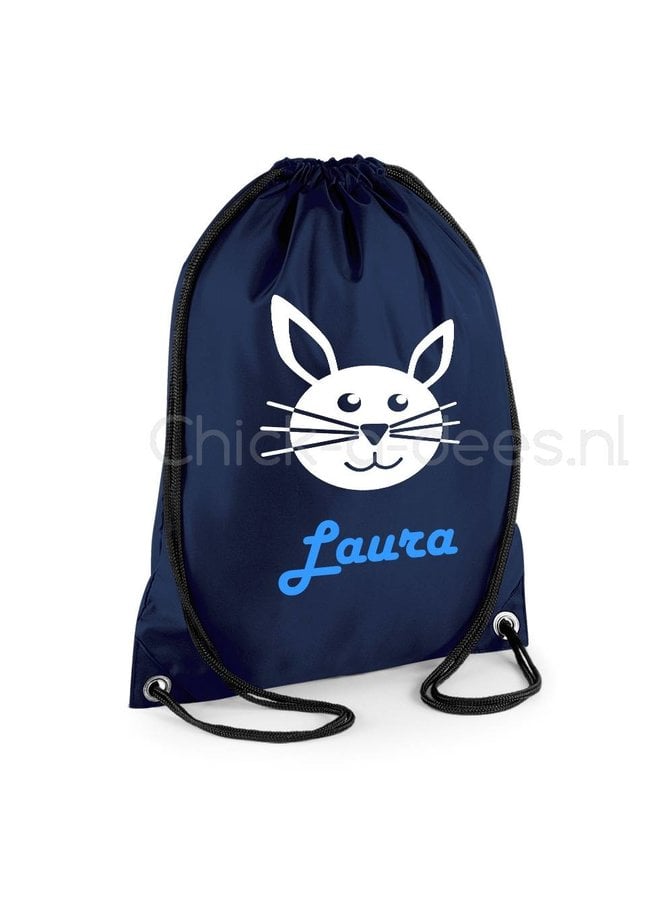 Gym bag with name and rabbit from the farm theme