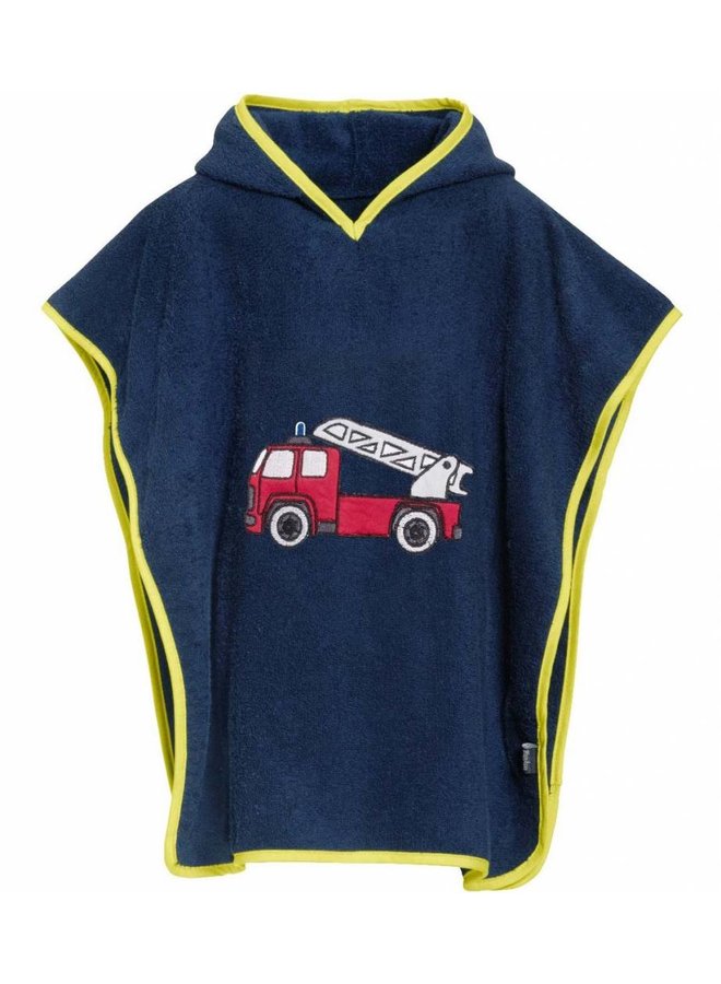 Blue beach poncho, bath poncho -  Fire Engine