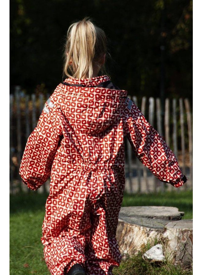Durable children's rain suit Funky Red| 74-116