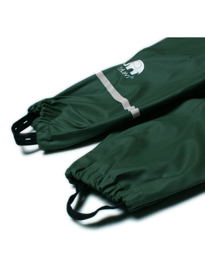 Dark green children's rain pants with suspenders | 70-100