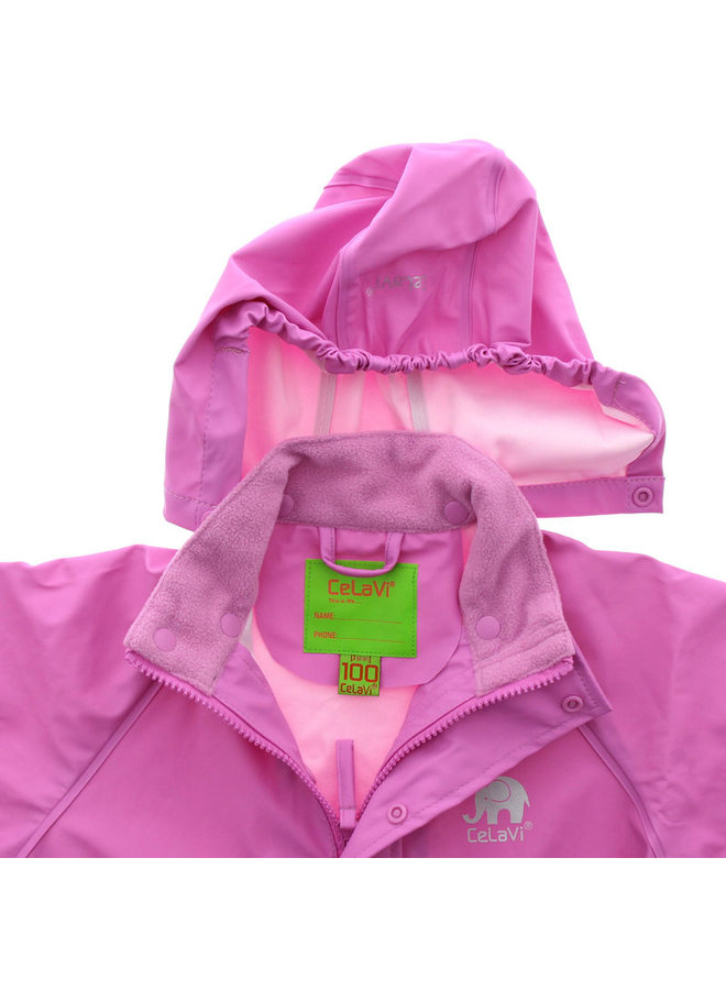 Waterproof pink children's raincoat | 80-140