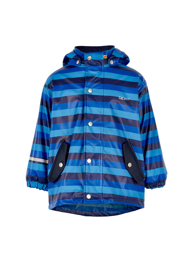 Children's blue striped raincoat | 90-140