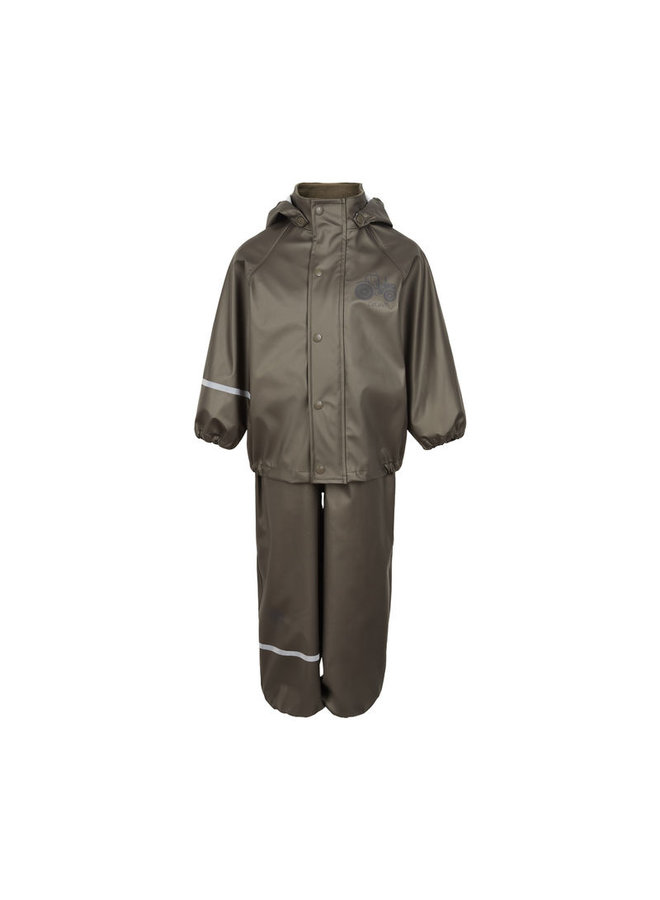 Children's rainsuit Metallic Tractor | Olive green 80-120