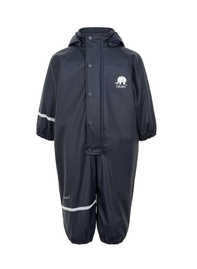 Kinder regenpak uit één stuk | fleece voering | Navy|  70-110