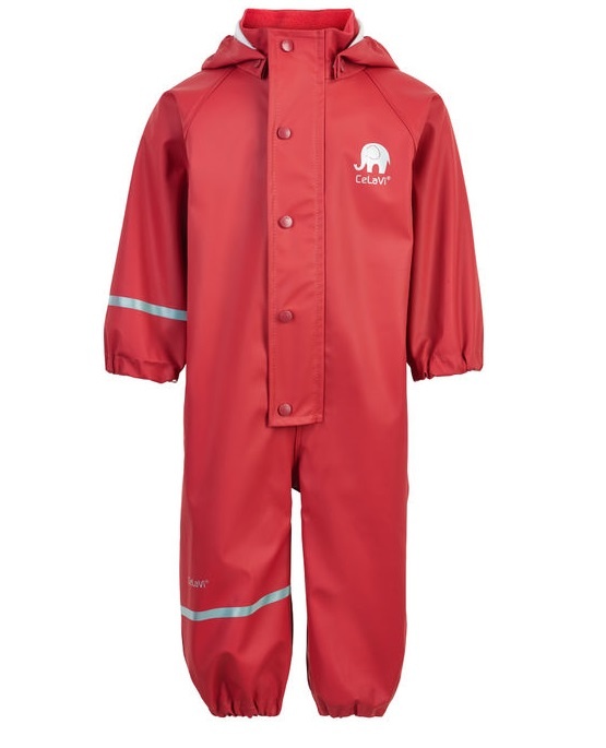 Rain overalls, onepiece children's rain suit in orange / red Chicka