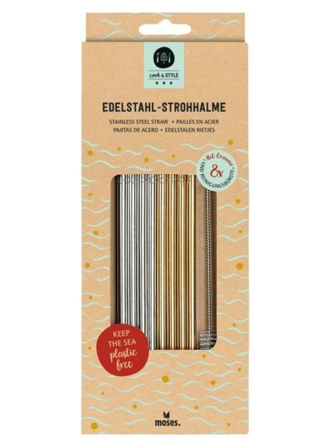 Stainless steel straws set of 8 pieces