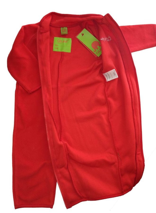 Fleece suit onesie, jumpsuit red | 68-104