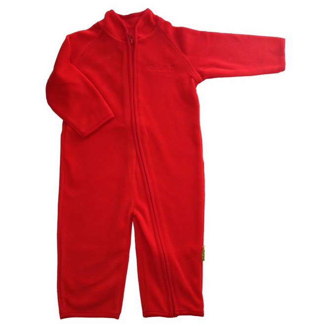 Fleece pak onesie, jumpsuit rood| maat 68