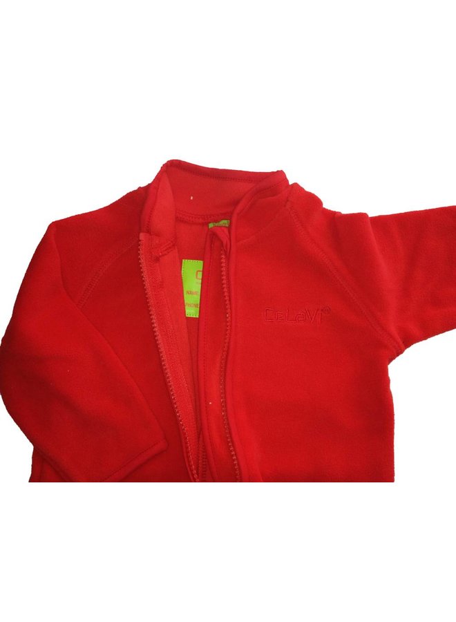Fleece pak onesie, jumpsuit rood| maat 68