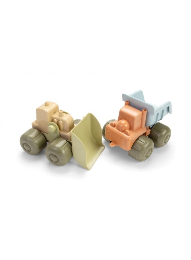 Bioplastic sandbox set for construction machines