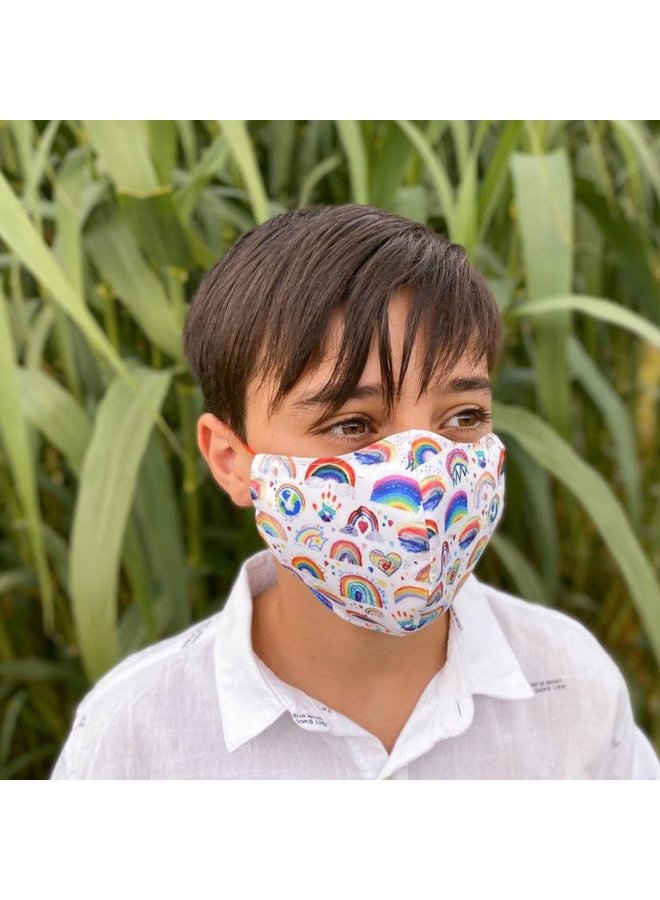 Herbruikbaar mondkapje met filter |Regenboog| kinderen & volwassenen